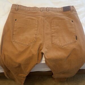 Men's Tan Chino Pants with Back Patch Pockets